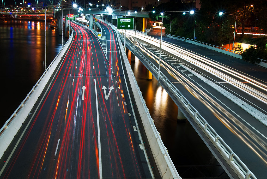 Brisbane highway by night