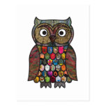 Patchwork Owl Post Card