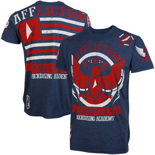 Affliction American Kickboxing Academy T-Shirt - Navy (X-Large)