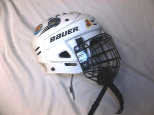 Nike-Bauer White HH1000XS Ice Hockey helmet with face mask - Size is 6 3/8 - 6 7/8- excellent structual condition