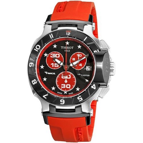 Tissot Men's T0484172705102 Nicky Hayden Limited Edition Black and Red Dial Watch