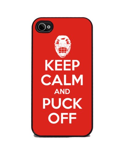 Keep Calm and Puck Off - Hockey iPhone 4 or 4s Cover, Cell Phone Case