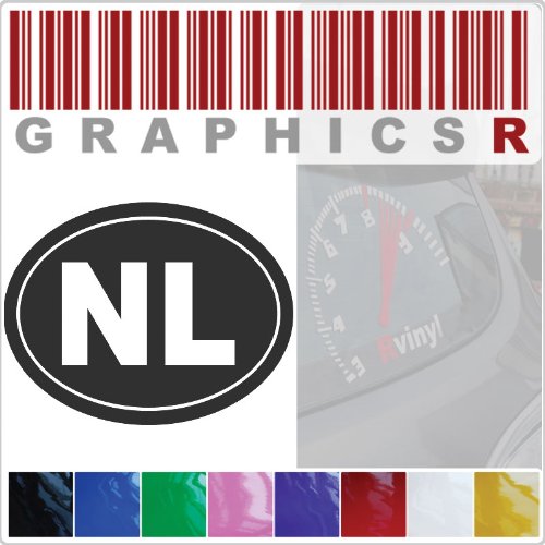 Sticker Decal Graphic - Country Code Oval Euro Pride NL Netherlands Holland b110 - Chrome