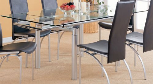 Coaster Himmarshee Glass Dining Table with 2 Pullout Extensions
