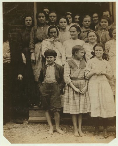Photo All are workers in Walker County Hosiery Mills, Lafayette, Ga. Location: Lafayette, Georgia. 1913