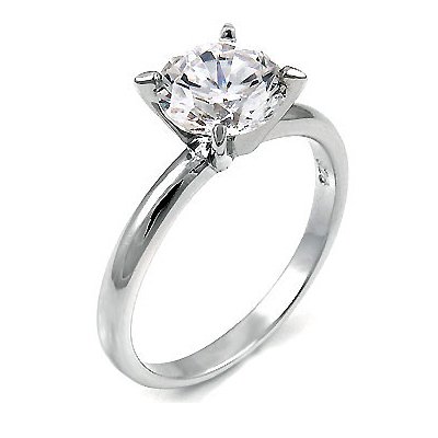 A3RZ0044) Simple Yet Elegant Traditional Solitaire Engagement Ring,Set ...
