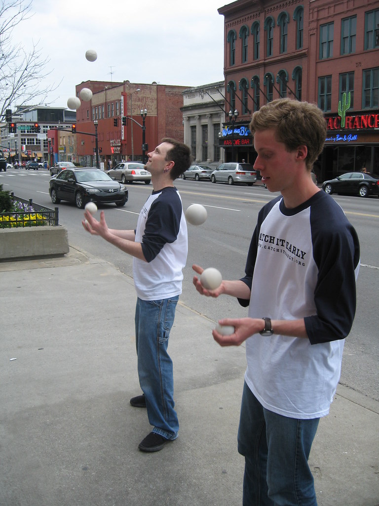 Catch It Early - Juggling for Testicular Cancer Awareness on Broadway, Nashville TN