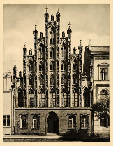 1934 Greifswald Gothic House Marketplace Germany Ryck - Original Photogravure