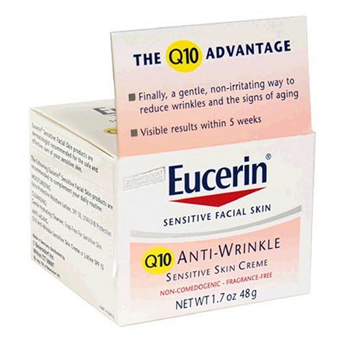 Eucerin Sensitive Facial Skin Q10 Anti-Wrinkle Sensitive Skin Creme, 1.7-Ounce Jars (Pack of 2)