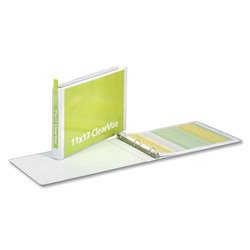 TOPS Cardinal ClearVue D-Ring Binder, 11 x 17 Inches, 3 Inch Capacity, White, (221142)