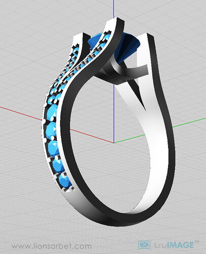 Snake Tongue Engagement Ring - CAD Shot