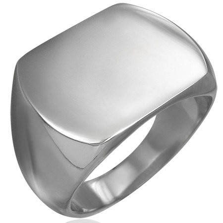 Bling Jewelry Stainless Steel Mens Square Signet Ring Engravable 9