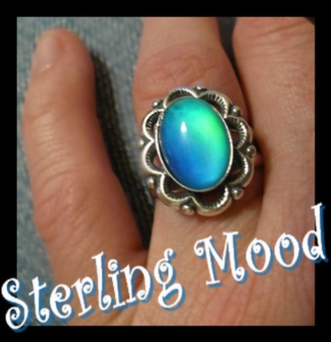Mood Ring Sterling Silver Hippie Peace Groovy