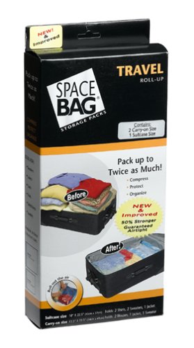 ITW Space Bag BRS-9112ZG Travel Roll-Up Bags, 2 Carry-On and 1 Suitcase Size Bags