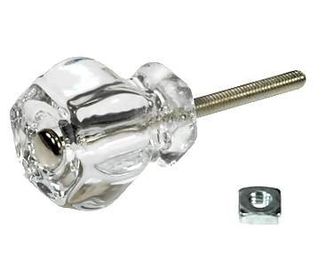 Glass Knobs - 1 1/4 Inch Crystal Clear Glass Knobs