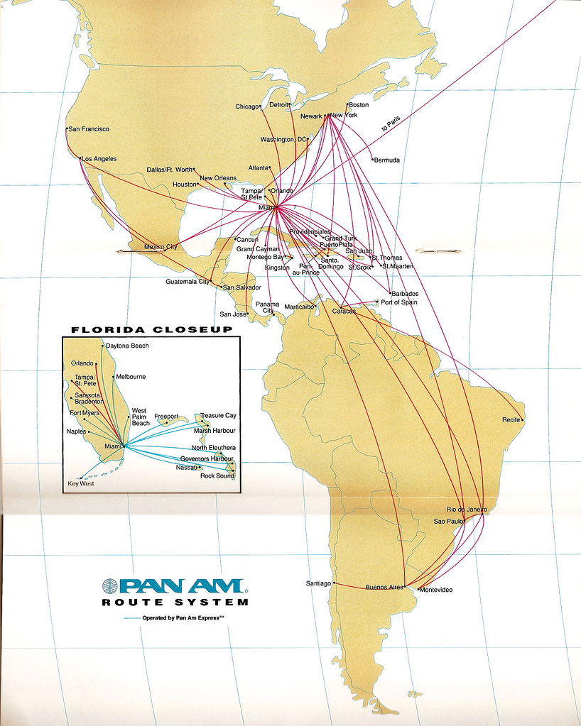 Pan Am last route map