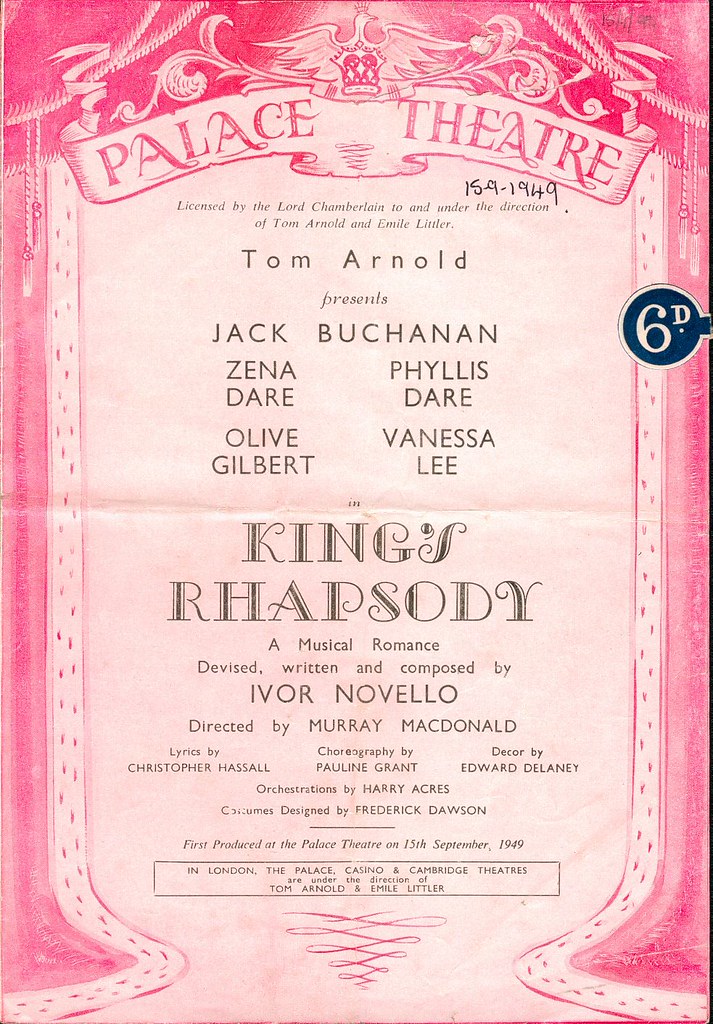 Palace Theatre Programme Cover, 