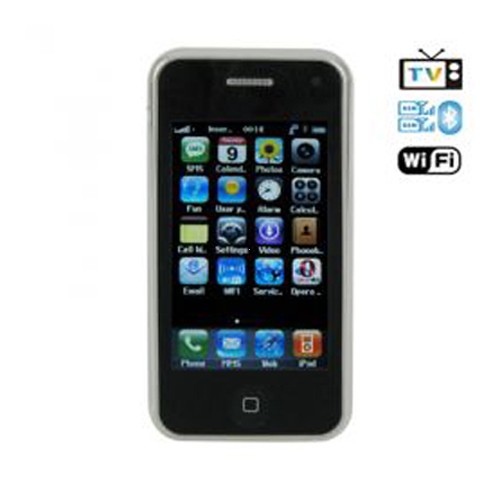 A8 Dual SIM Card Phone with WiFi & Color TV & Bluetooth  Black