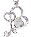 Cross Hearts (Silver) Cell Phone Charm Ornament (CH290WH) for Sharp sidekick cell phone