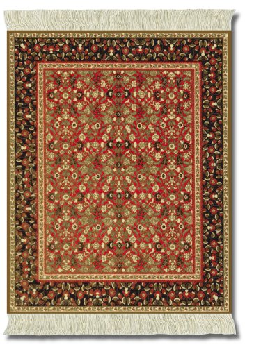 Lextra (Mughal Lotus), Mouse Rug, Orange/Olive Green/Black/Red, 10.25 x 7.125 Inches, One (MMF-1)