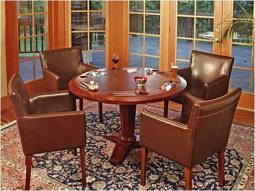 Poker Game Table, Dining Top and Club Gaming Chairs Set
