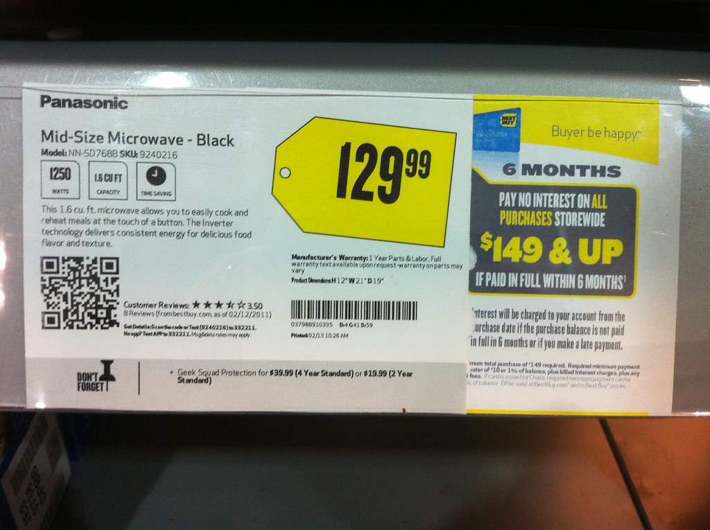 Best Buy product labels contain out-of-date product reviews but have a QR code to check more recent data on their site