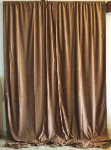 Taupe Velvet home theater Curtains / Drapes / Panels Curtain Length: 100 Inches