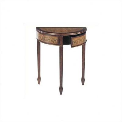 Traditional Accents 6001728 Avignon Demilune Table - Hand Painted Tuscan Brown