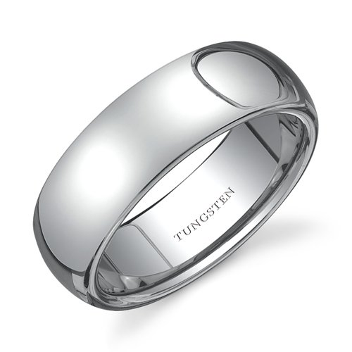 Classy 7 mm Dome Style Comfort Fit Mens Tungsten Wedding Band Ring Size 10.5 Free Shipping