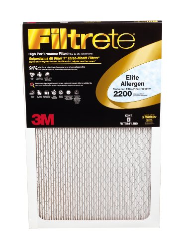 Filtrete EA01-2PK-1 Elite Allergen Reduction Filters, 2200 MPR, 16 x 25 x 1, 2-Pack