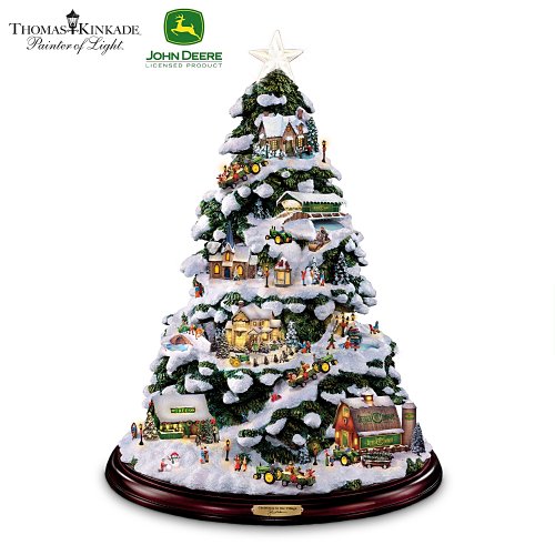 Thomas Kinkade Tabletop Christmas Tree: John Deere Winter Wonderland by The Bradford Exchange
