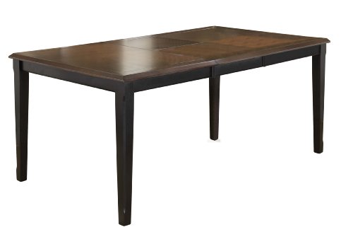 Hillsdale Englewood Rectangle Leg Extension Table with 18-Inch Butterfly Leaf, Rubbed Black with Brown Cherry Finish