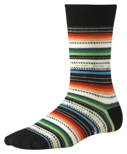 SmartWool Margarita Womens Socks-M-Black Multi Stripe