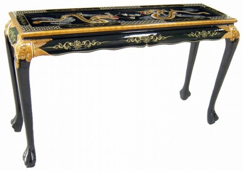 Elegant Oriental Design Sofa Table (Double Dragons)