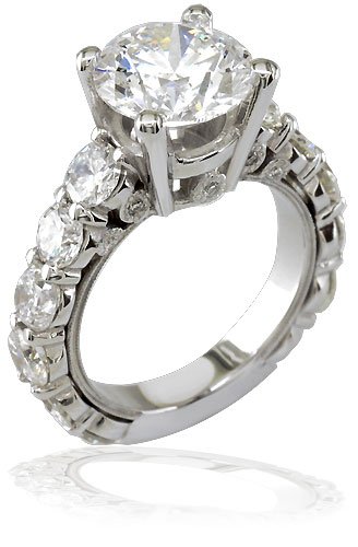 La Scala Diamond engagement ring setting, 2.70CT, no center, 18K rose (pink) gold - size 8