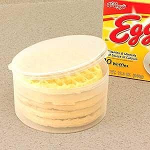 Waffle Storage Container-Set of 2 Keeps Frozen Waffles Fresh And Frost-free