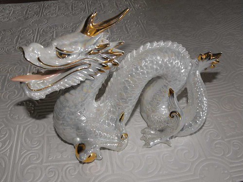 Made in Japan White Porcelain Dragon Figurine
