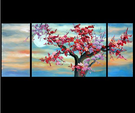 Chinese Cherry Blossom Feng Shui Oil Paintings Abstract Art