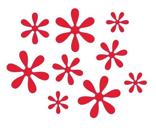 Red Flower Bicycle Reflector Reflective Sticker Decal