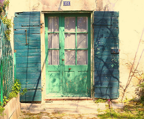 Old door and shutters, Fontvieille, Provence