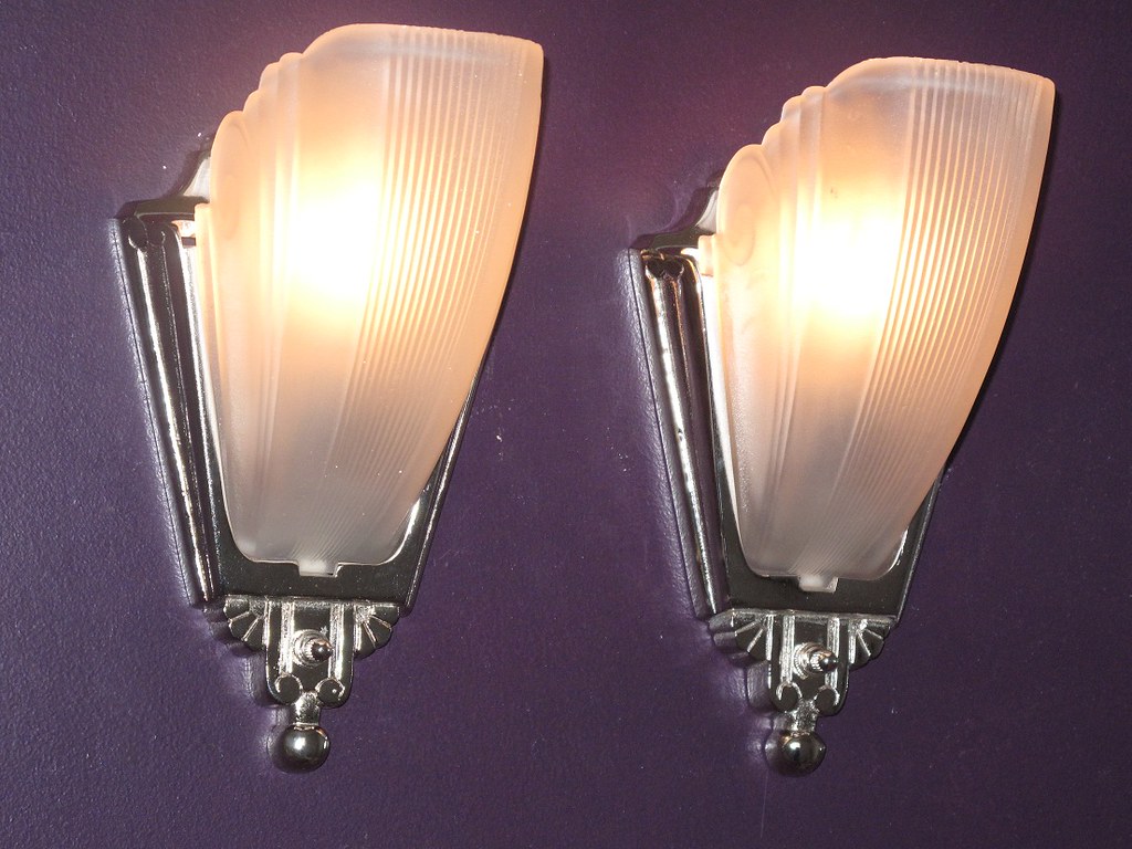 Nickel Deco Lighting | Slip Shade Vintage Lamps | Vintagelights.com