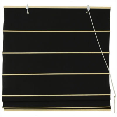 Cotton Roman Shades Blinds in Black Width: 36