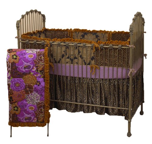 Cotton Tale Designs Wild Elegance 4 Piece Bedding Set, Purple Black