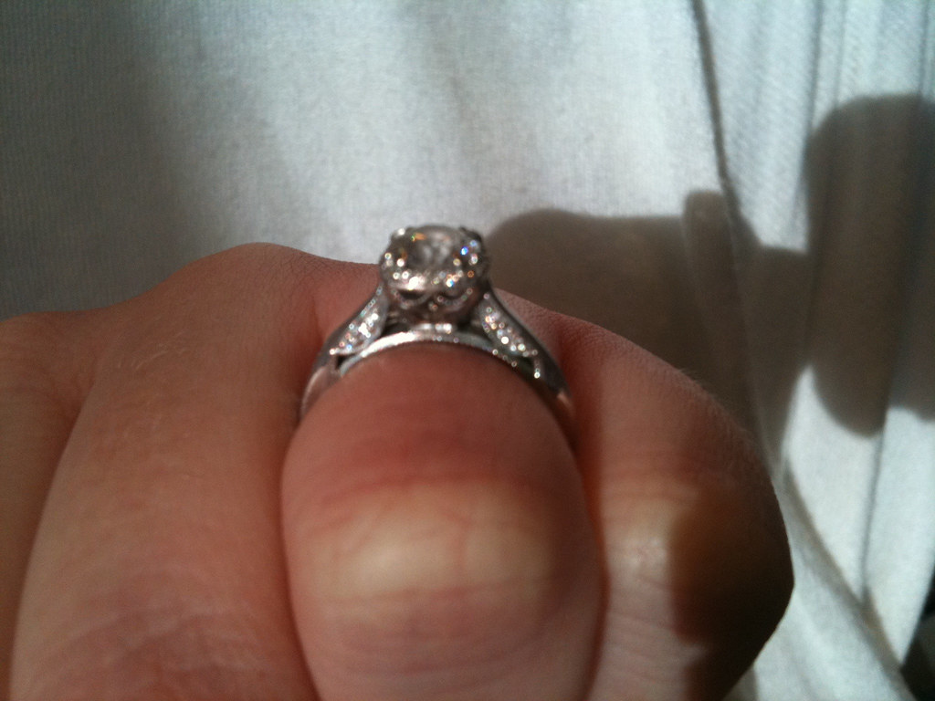 My Tacori engagement ring and wedding band.