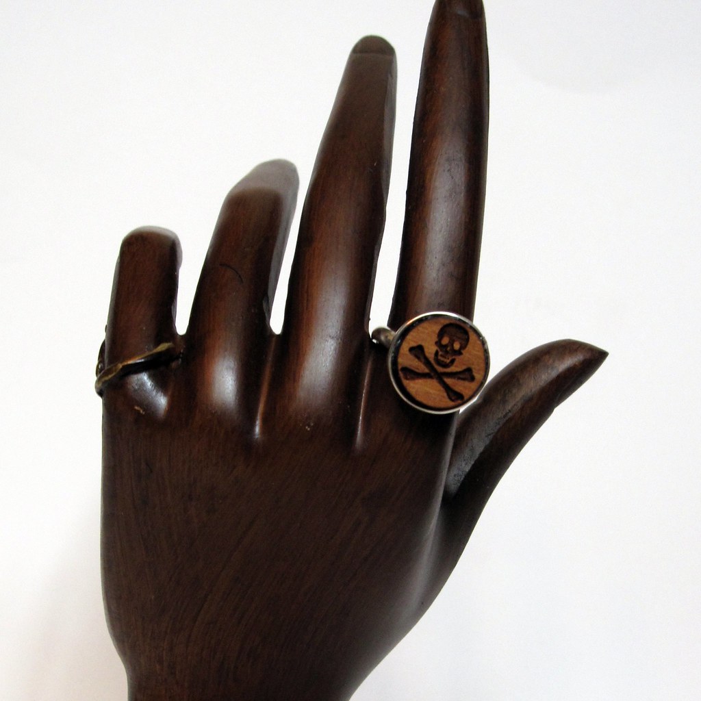 Pirate Ring on wooden hand