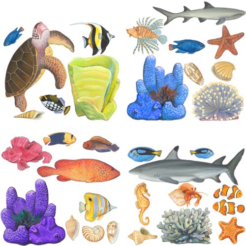 Tropical Fish Sea Turtle Wall Sticker Sheet Bath Decor