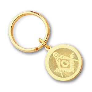 Gold-plated Round Masonic Key Ring