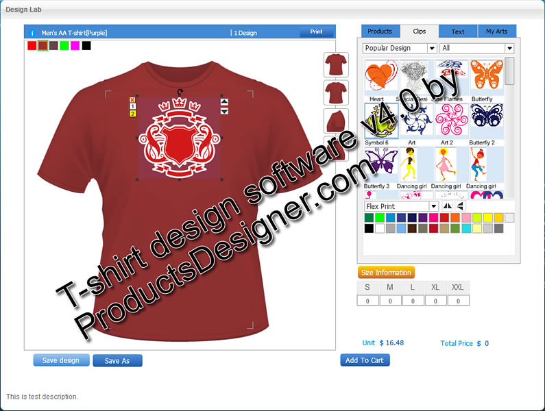 Online T-shirt design software