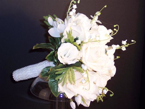 White rose bouquet with Lily of the Valley