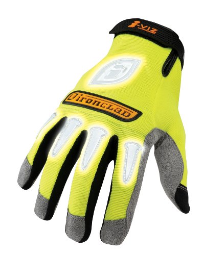 Ironclad IVG-05-XL I-Viz Reflective Gloves, Reflective Lime Green, Extra Large